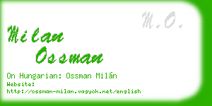 milan ossman business card
